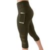 Familyhouse Women's Capris Leggings Workout Running Leggings Cropped Yoga Pants Sports Tights Gym Leggings (Army Green,S) view 1