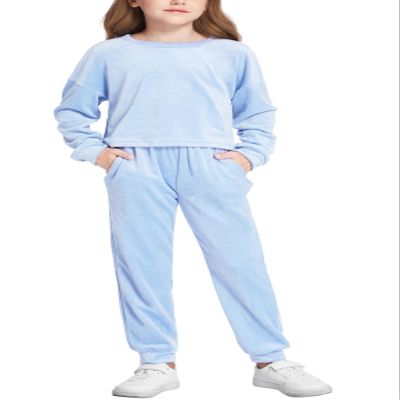 Arshiner Kids 2 Piece Outfits Girls Cute Pullover Sweatshirts Soft Casual Winter Fall Blue Size 7-8Y