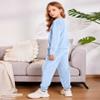 Arshiner Kids 2 Piece Outfits Girls Cute Pullover Sweatshirts Soft Casual Winter Fall Blue Size 7-8Y view 3