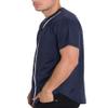 WEIV GEAR Mens Baseball Jersey  Button Down Short Sleeve T-Shirts Active Team Sports Uniforms Plain Tee Top STS0171 NAVWHT 2XL view 2