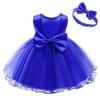 0-6 Years Baby Girls Pageant Lace Dresses Toddler Formal Dress with Headwear 18M 24M Royal Blue 90 view 1
