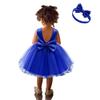 0-6 Years Baby Girls Pageant Lace Dresses Toddler Formal Dress with Headwear 18M 24M Royal Blue 90 view 2