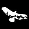 Hawk Raptor Eagle Mountain Scene Wings NOK Decal Vinyl Sticker |Cars Trucks Walls Laptop|White |7.5 x 4.3 in|NOK1567 view 1