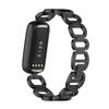 Compatible with Fitbit Luxe Band Adjustable Stainless Steel Parker Link Bracelet Replacement Wristbands Classy Dressy Straps for Luxe Accessories for Women(Black) view 2