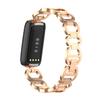 Stainless Steel Bands Compatible for Fitbit Luxe, Dressy Fancy Cowboy Chain Metal Bracelet for Luxe Accessories, Women Man (RoseGold) view 2