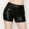 ALWAYS Women's Faux Leather Shorts - High Waisted Stretch Sexy Bodycon Short Hot Pants Animal Print Black Medium view 2
