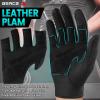 BEACE Full Finger Weight Lifting Gym Gloves with Anti-Slip Leather Palm for Workout Exercise Training Fitness and Bodybuilding for Men & Women view 3