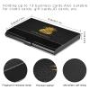 ALAZA Gold Pineapple Fruit Black Business Card Holder Leather, Stainless Steel Slim Pocket Wallet Business Card Carrier Case Holder view 3