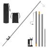 Lybile Portable Camping Lantern Stand with Stake, Adjustable Heights Lightweight Aluminum Alloy Light Stand, Outdoor Collapsible Pole for Camping, Hiking, Fishing, Backpacking, Garden BBQ, Black view 1