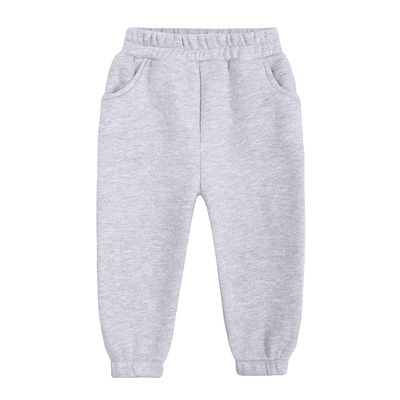 Kids Brushed Fleece Active Pants Child Thick Cotton Jogger Elastic Waist Pocket Sweatpants Solid Long Trousers