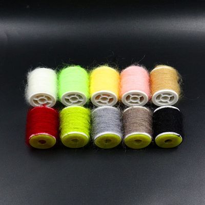 WellieSTR 10 Colors Leech Mohair Yarn Long Angora Hair Twisted Fly Tying Yarn Caddis Hairy Nymph Body Tying Materials