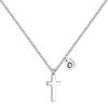 AILAAILA Tiny Cross Necklace for Little Girls Heart Initial Necklace Letter Stainless Steel Pendant Jewelry First Communion Baptism Gifts Christmas Gifts for Teens Women Silver O view 1