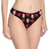 Custom Funny Husband Face I Love You Heart Women's Thong G-Strings Briefs Underpants Panties Printed with Photo XS view 2