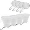 JBER Silicone Collapsible Travel Cup, 4 Pack Silicone Folding Camping Cup with Lids Expandable Drinking Cup for Outdoor Hiking Travel (White Translucent) view 2