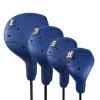 FRANKTECH Golf Head Covers, EVA Plastic Golf Club Covers for Driver Fairway Woods Hybrid, Driver Headcover with Pins, Fit All Right-Handed Golf Clubs, Easy On Off, Washable (Blue 4pcs Set) view 1