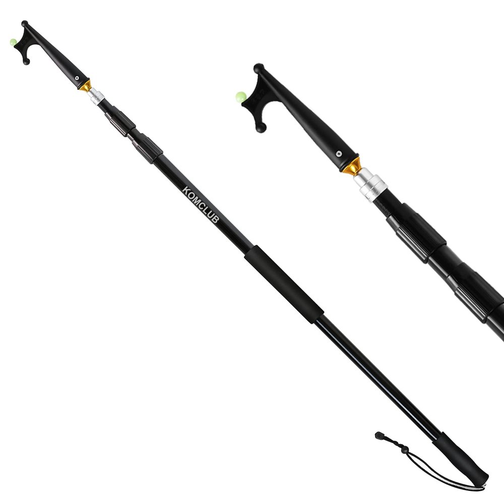 KOMCLUB Telescoping Boat Hook for Docking 3-Stage Telescopic Boat Hook Pole Newest Luminous Design Non-Slip EVA Hand Grips - 12 Feet