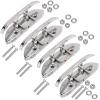 NovelBee 4pcs 6 Inch 316 Stainless Steel Folding Cleat with Mounting Screws,Flip Up Dock Cleat for Boat view 1