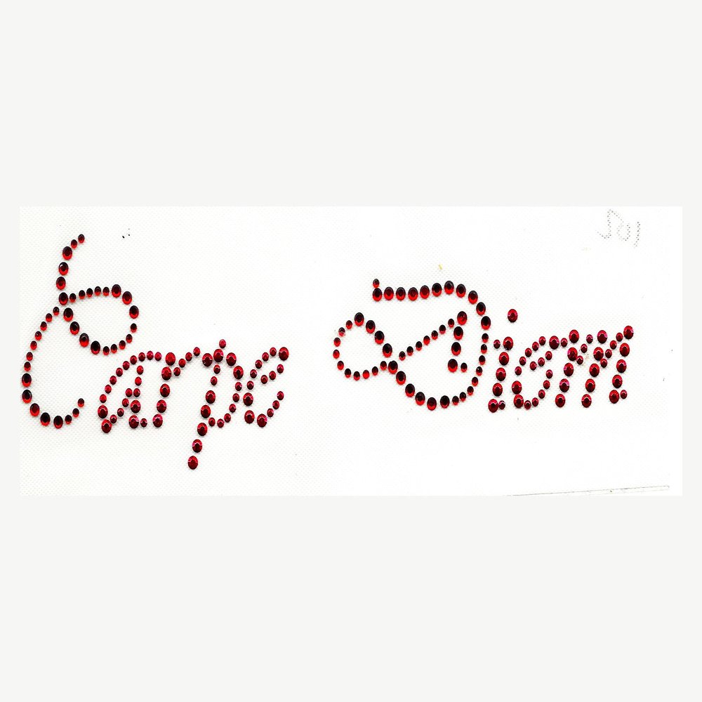 Rhinestud Applique - ''Carpe Diem'' Red ''Seize The Day''