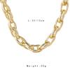 COLORFUL BLING Gold Tone Punk Chunky Link Chain Necklace with Large Hollow Bamboo Shaped Geometric Hoop Earrings Set Statement Jewelry Hip Hop Cool Rapper Accessories-A triangle view 2
