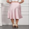 ALCEA ROSEA Womens Satin High Waisted Silk A-line Wedding Elegant Elastic Midi Skirt (Rose Pink, X-Large) view 2