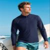 CRYSULLY Men's Running Shirt Long Sleeve Quarter Zip Pullover Moisture Wicking Quick Drying Workout Shirts Navy L view 2
