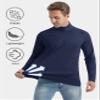 CRYSULLY Men's Running Shirt Long Sleeve Quarter Zip Pullover Moisture Wicking Quick Drying Workout Shirts Navy L view 4