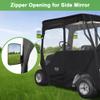 10L0L Golf Cart Deluxe Enclosure for EZGO TXT & RXV 2 Passenger, 4-Sided Clear PVC Window Rain Cover with Zipper Entry, Black view 4