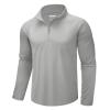 CRYSULLY Men's 1/4 Zip Pullover UPF 50+ Sun Protection Shirts Lightweight Athletic Workout Tees Light Grey M view 1