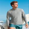 CRYSULLY Men's 1/4 Zip Pullover UPF 50+ Sun Protection Shirts Lightweight Athletic Workout Tees Light Grey M view 2