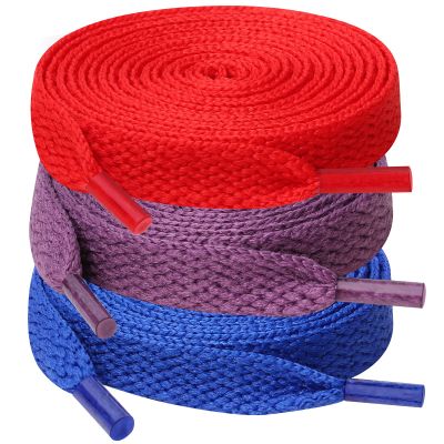 UpUGo 3 Pair Flat Shoe laces, 5/16" Wide Shoelaces for Athletic Running Sneakers Shoes Boot Strings