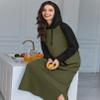 Ekouaer Nightgowns for Women Cotton Nightgown Long Sleeve Hooded Night Gown view 2