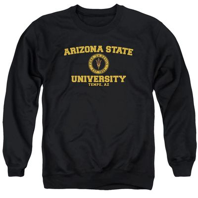 ASU Sun Devils Arizona State Official Circle Logo Unisex Adult Crewneck Sweatshirt,Black, Medium