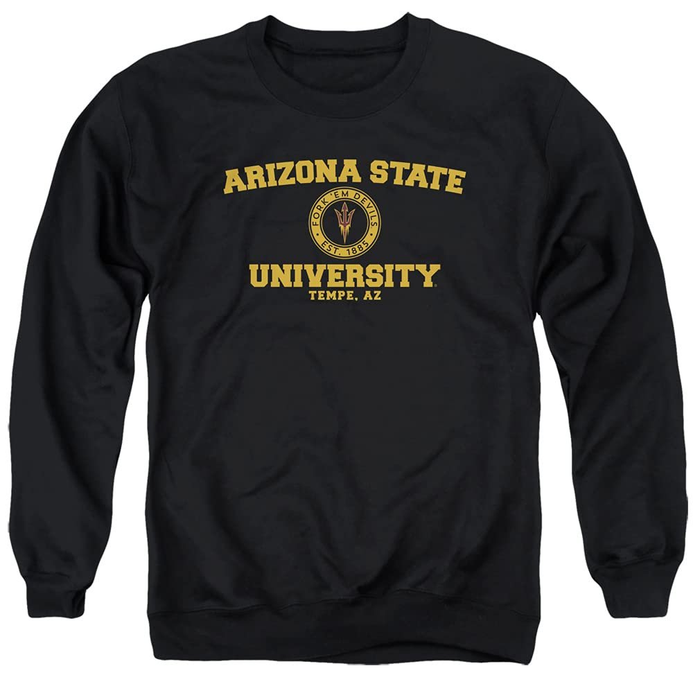 ASU Sun Devils Arizona State Official Circle Logo Unisex Adult Crewneck Sweatshirt,Black, Medium