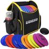 GOOSO Disc Golf Set with Bag - 12 PCS Flying Disc Golf Discs for Beginner with Putter, Midrange, Driver | Portable Disc Golf Backpack Holds 28+ Discs Free Stand Bag Design for Convenient Use view 1