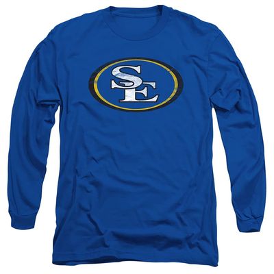 Southeastern Oklahoma State University Official Distressed Primary Unisex Adult Long-Sleeve T Shirt,Royal Blue, 2X-Large