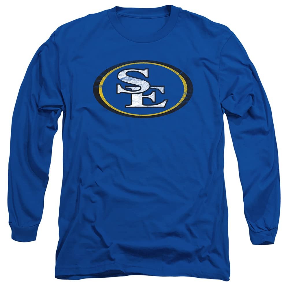 Southeastern Oklahoma State University Official Distressed Primary Unisex Adult Long-Sleeve T Shirt,Royal Blue, 2X-Large