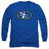 Southeastern Oklahoma State University Official Distressed Primary Unisex Adult Long-Sleeve T Shirt,Royal Blue, 2X-Large view 1