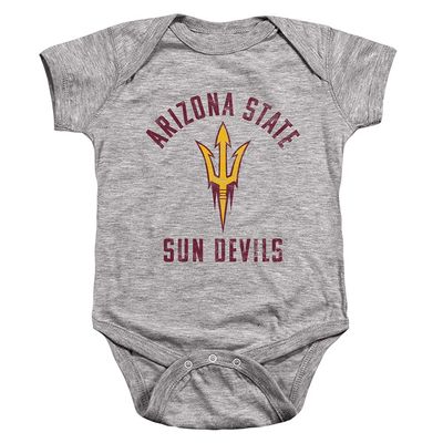 ASU Sun Devils Arizona State Official Sun Devils Logo Unisex Infant Snap Suit for Baby,Athletic Heather, 12 Months
