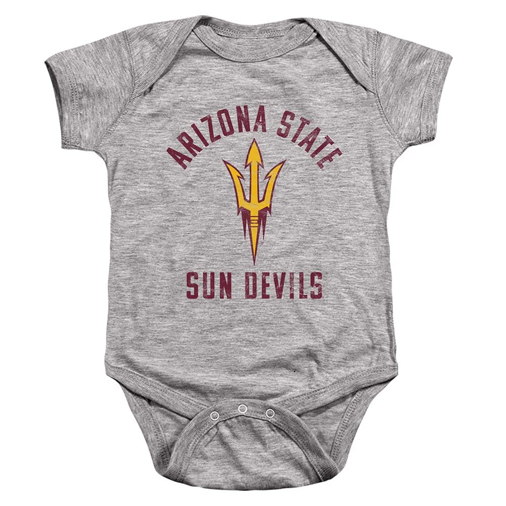 ASU Sun Devils Arizona State Official Sun Devils Logo Unisex Infant Snap Suit for Baby,Athletic Heather, 12 Months