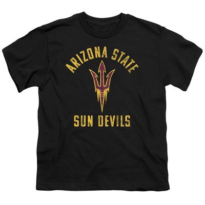 ASU Sun Devils Arizona State Official Sun Devils Logo Unisex Youth T Shirt,Black, Medium