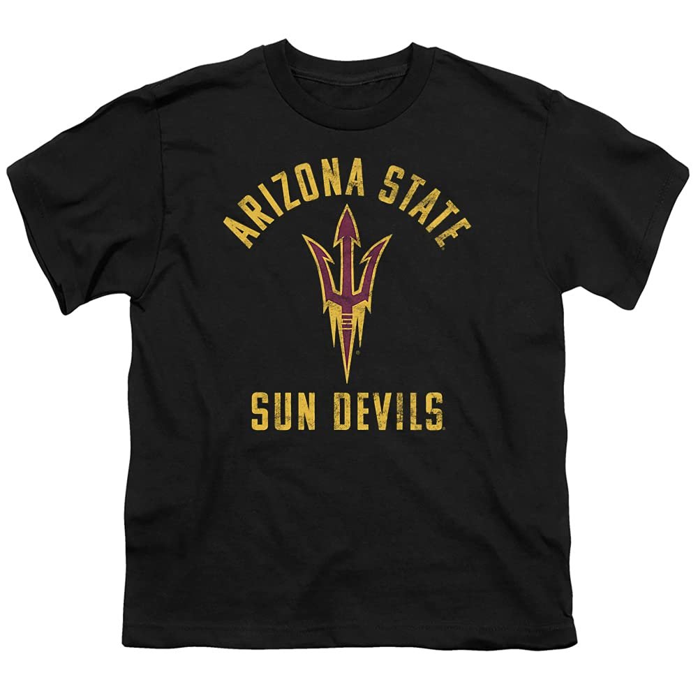 ASU Sun Devils Arizona State Official Sun Devils Logo Unisex Youth T Shirt,Black, Medium