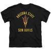 ASU Sun Devils Arizona State Official Sun Devils Logo Unisex Youth T Shirt,Black, Medium view 1