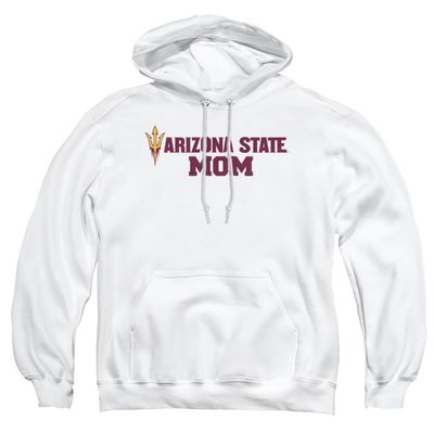 ASU Sun Devils Arizona State Official Mom Unisex Adult Pull-Over Hoodie,White, Small