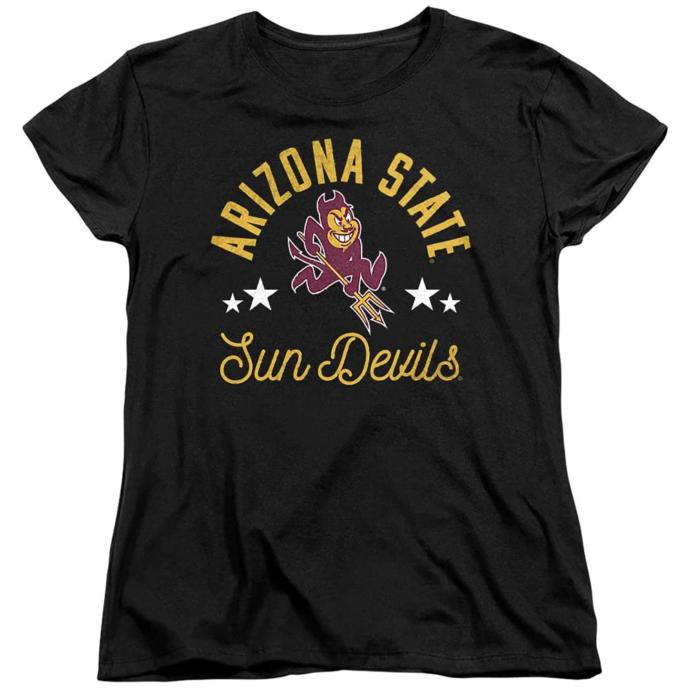 ASU Sun Devils Arizona State Official Sun Devils Women's T Shirt,Black, Small