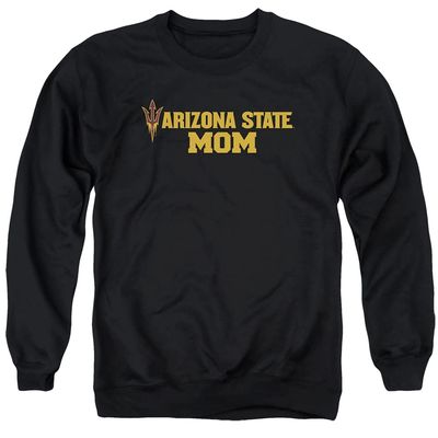 ASU Sun Devils Arizona State Official Mom Unisex Adult Crewneck Sweatshirt,Black, Small