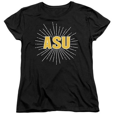 ASU Sun Devils Arizona State Official Burst Women's T Shirt,Black, Medium