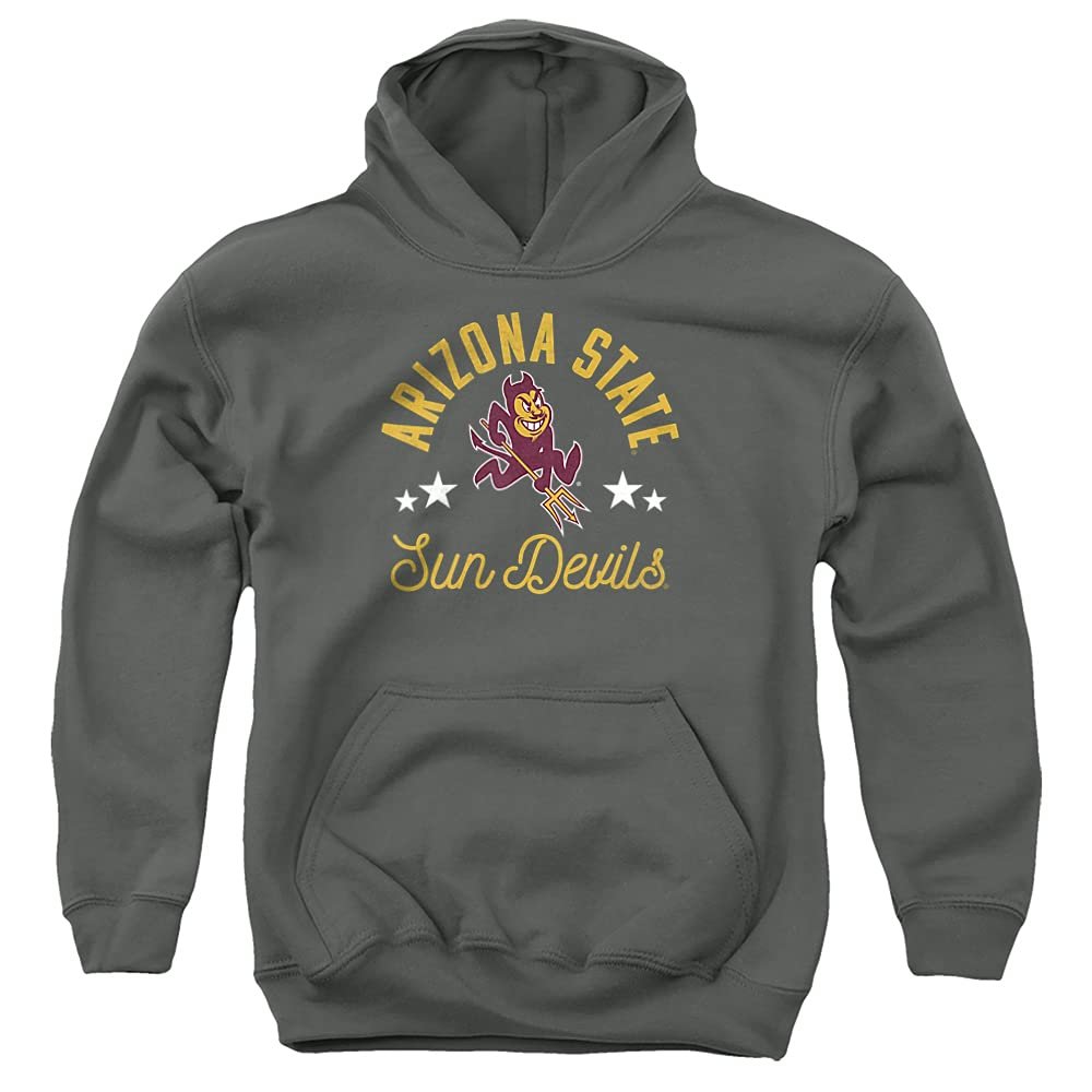 ASU Sun Devils Arizona State Official Sun Devils Unisex Youth Pull-Over Hoodie,Charcoal, Large