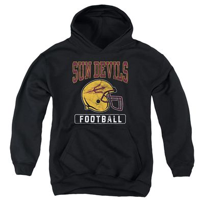 ASU Sun Devils Arizona State Official Football Helmet Unisex Youth Pull-Over Hoodie,Black, Medium