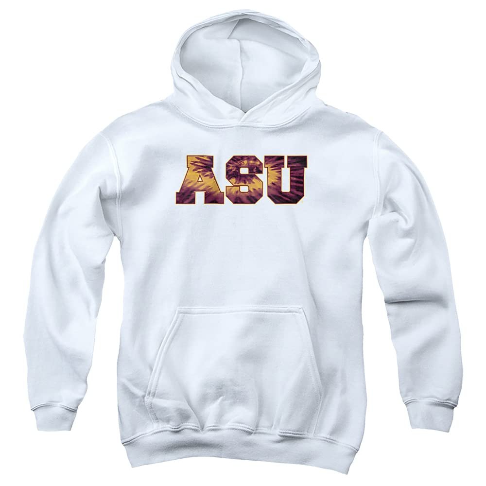 ASU Sun Devils Arizona State Official Tie-Dye Unisex Youth Pull-Over Hoodie,White, Large
