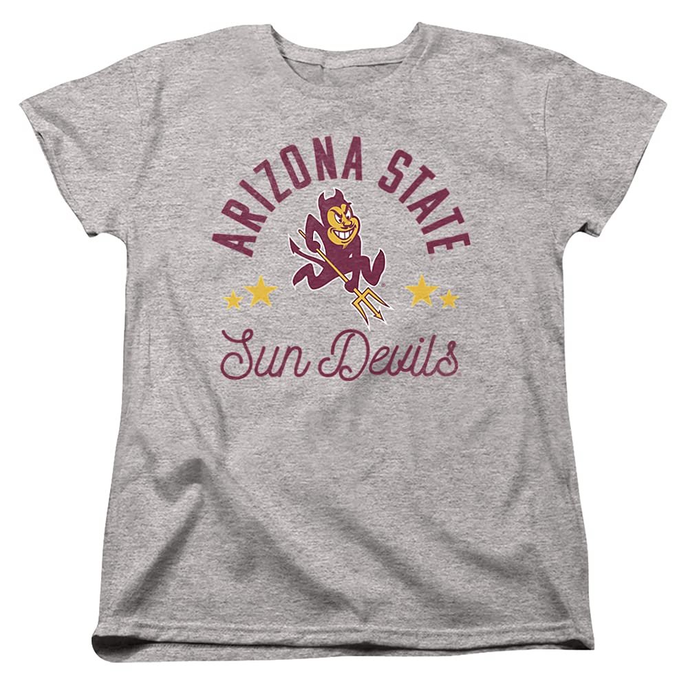 ASU Sun Devils Arizona State Official Sun Devils Women's T Shirt,Athletic Heather, Medium